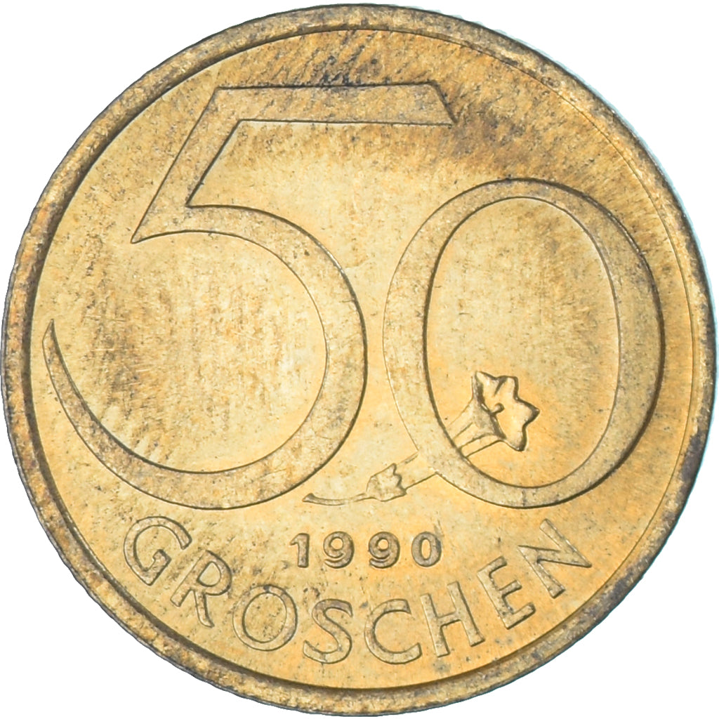 Monnaie, Autriche, 50 Groschen, 1990