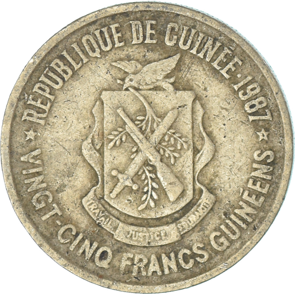 Coin, Guinea, 25 Francs, 1987