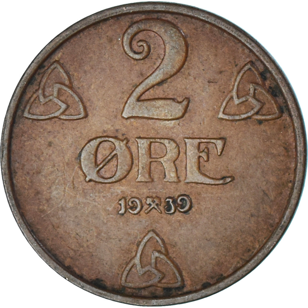 Moneda, Noruega, 2 Öre, 1939