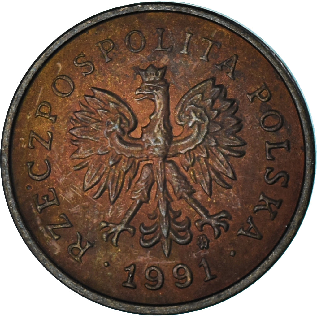 Moneta, Polonia, 2 Grosze, 1991