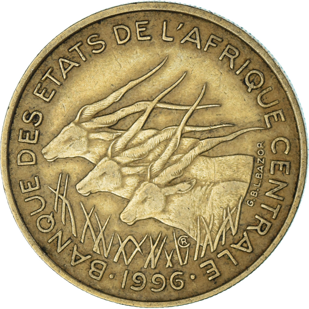 Coin, Central African States, 25 Francs, 1996