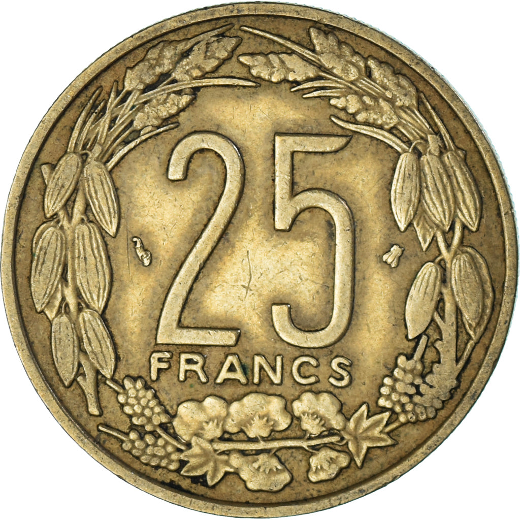 Coin, Central African States, 25 Francs, 1996