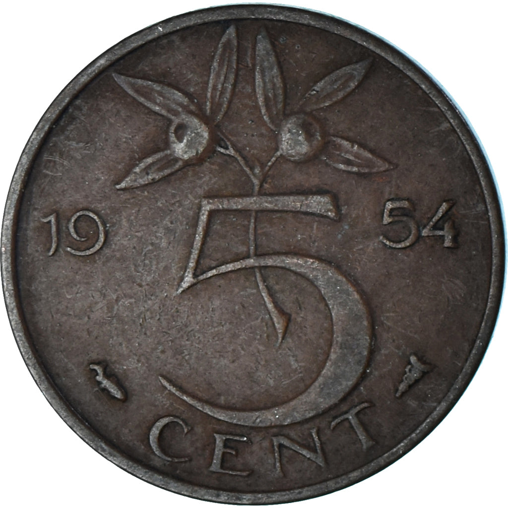 Moeda, Países Baixos, 5 Cents, 1954