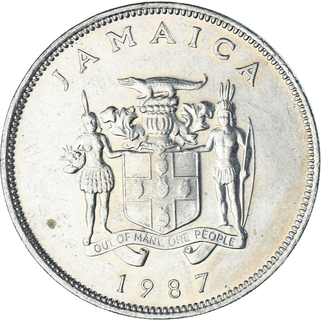 Coin, Jamaica, 25 Cents, 1987