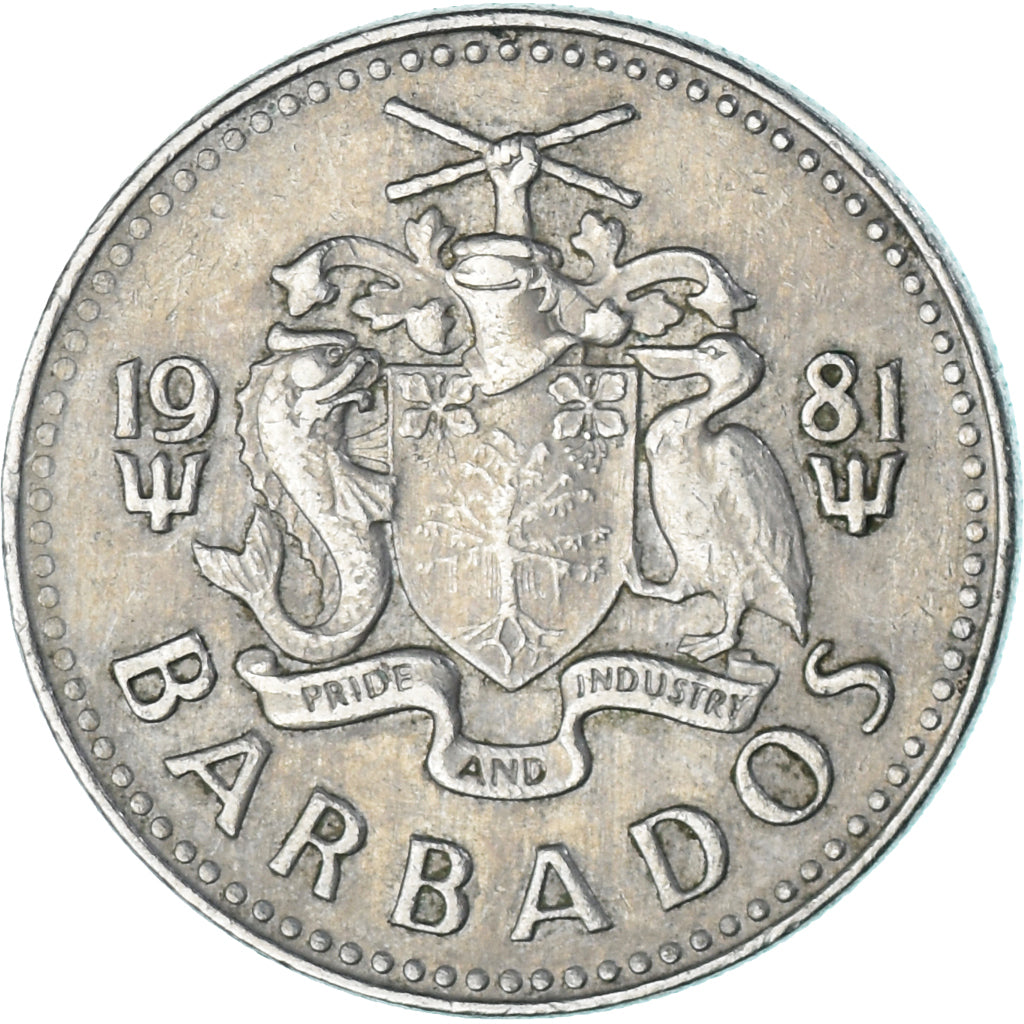 Moneta, Barbados, 25 Cents, 1981