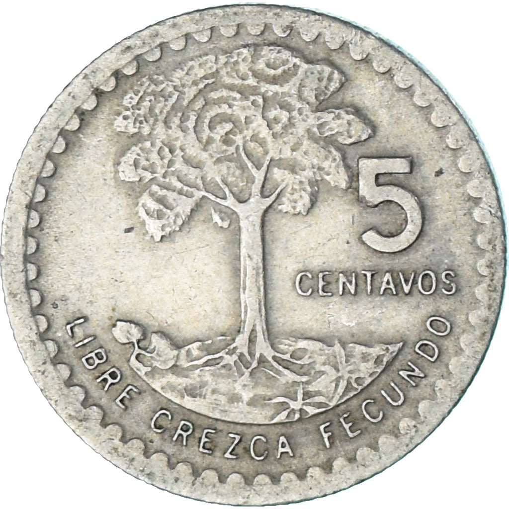 Coin, Guatemala, 5 Centavos, 1976