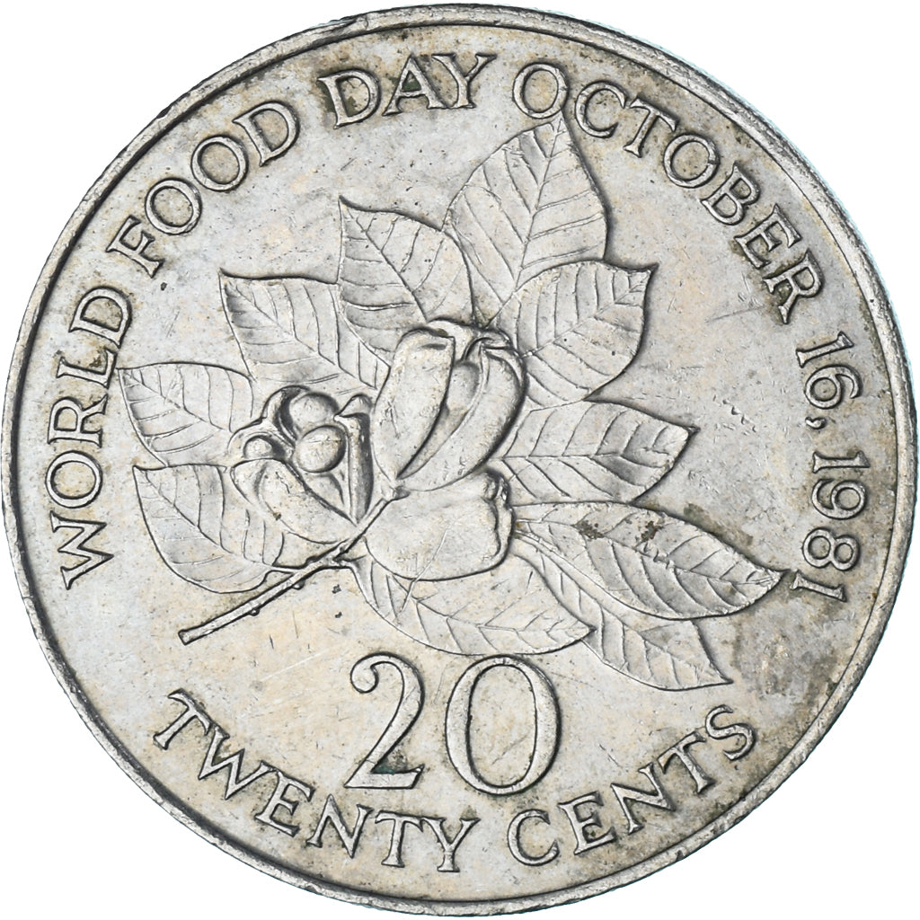 Coin, Jamaica, 20 Cents, 1985