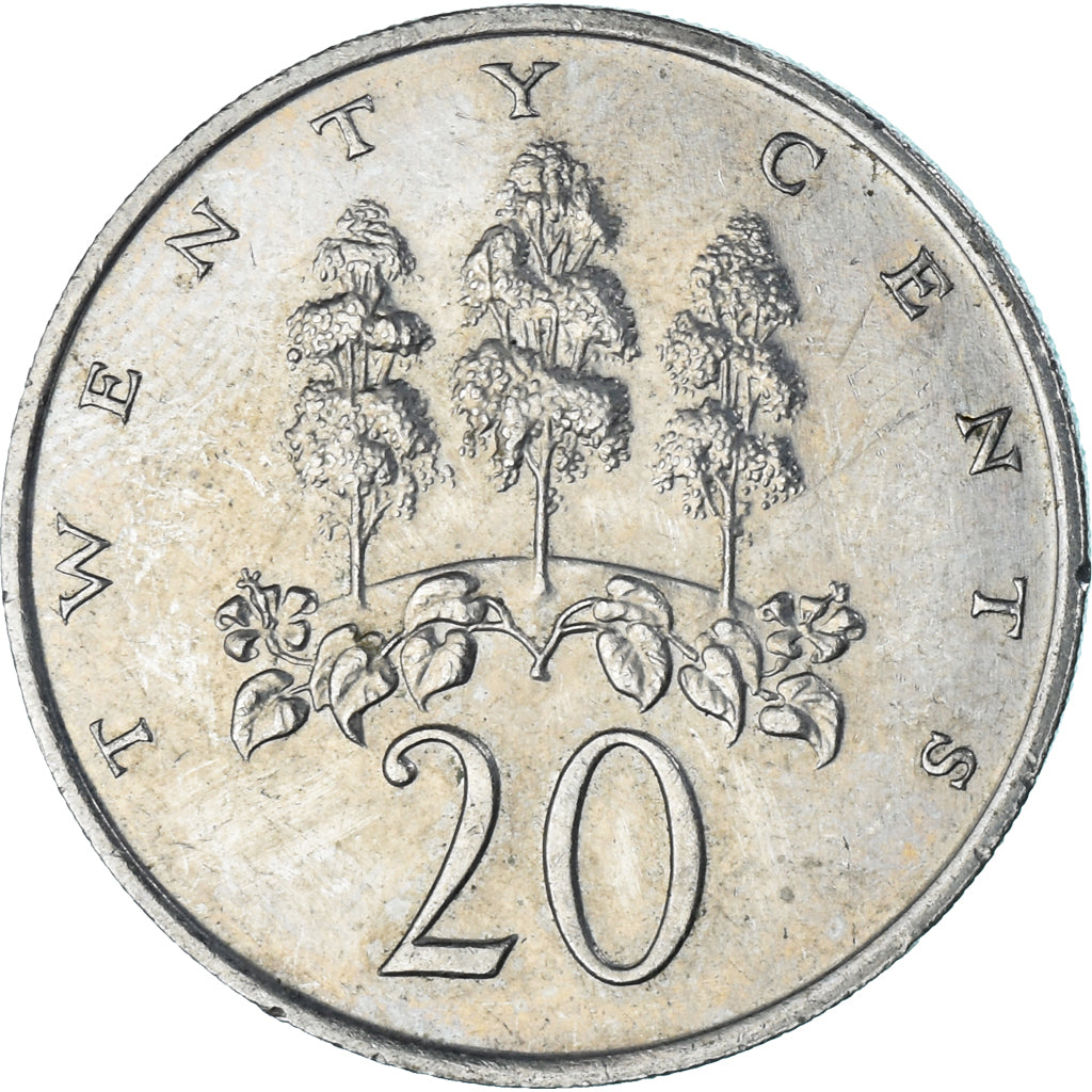 Moneda, Jamaica, 20 Cents, 1987