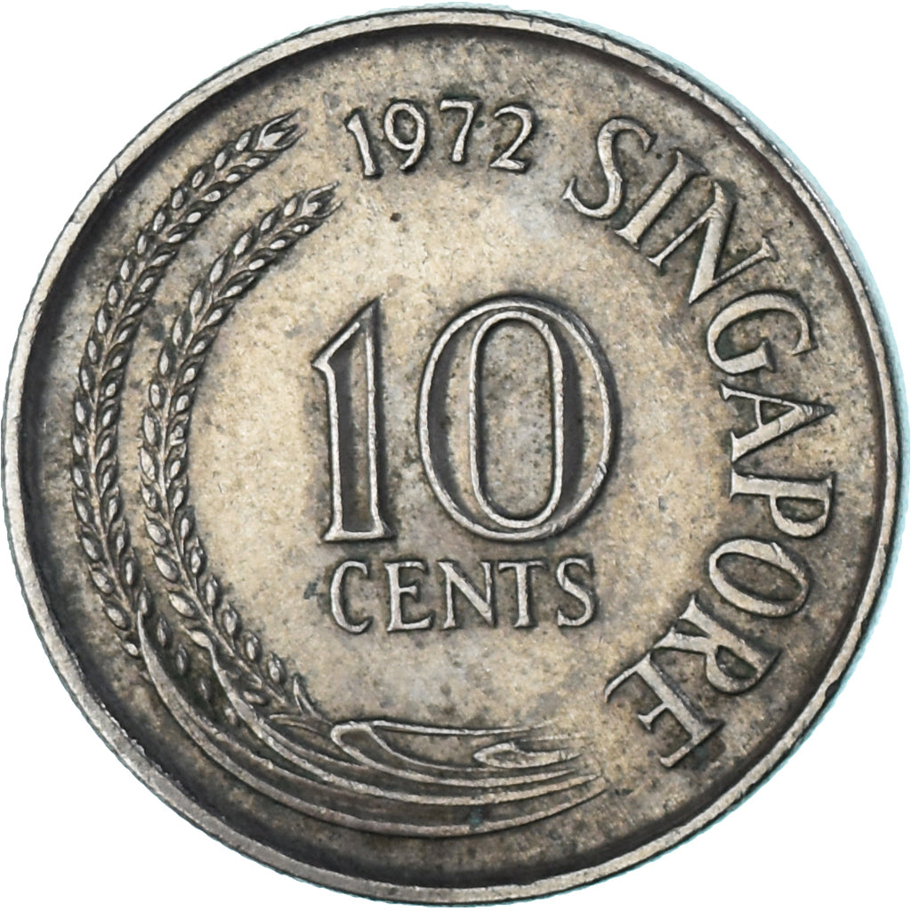 Moneda, Singapur, 10 Cents, 1972