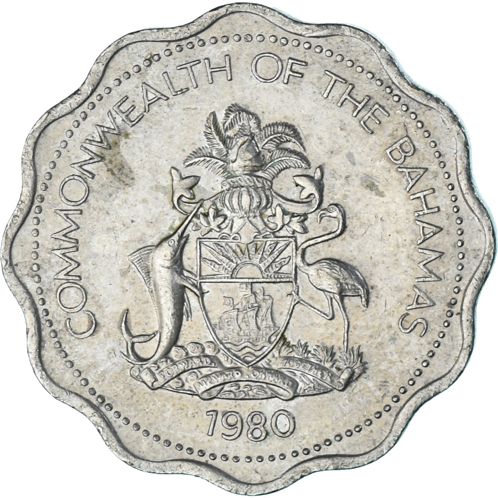 Moneta, Bahamas, 10 Cents, 1980