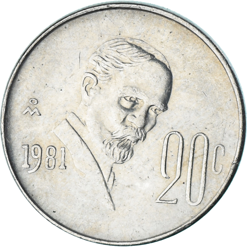 Moneta, Messico, 20 Centavos, 1981