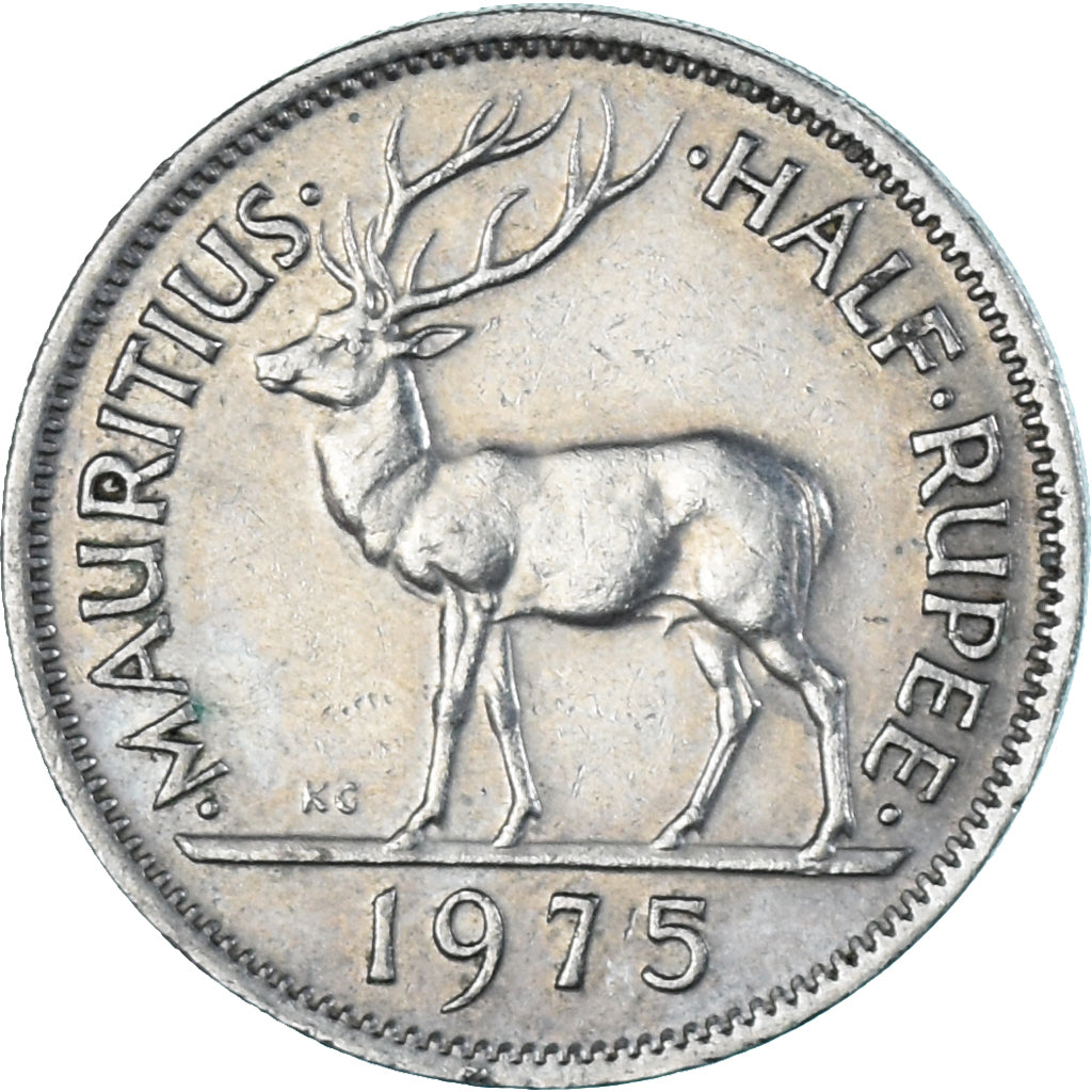 Coin, Mauritius, 1/2 Rupee, 1975