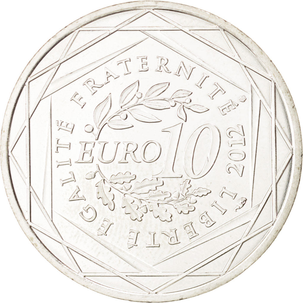 FRANCE, 10 Euro, 2012, Paris, KM #1875, MS(60-62), Silver, 29, 10.00