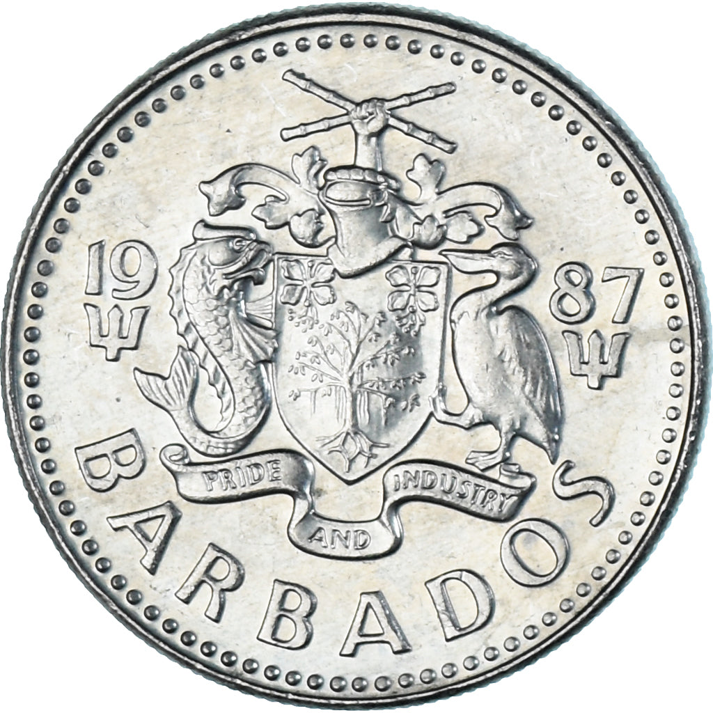 Munten, Barbados, 25 Cents, 1987