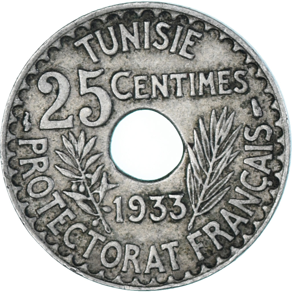 Münze, Tunesien, 25 Centimes, 1933