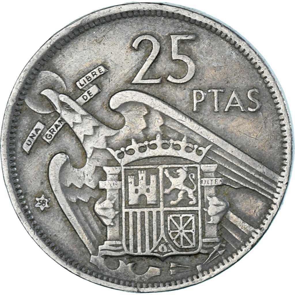 Munten, Spanje, 25 Pesetas, 1958