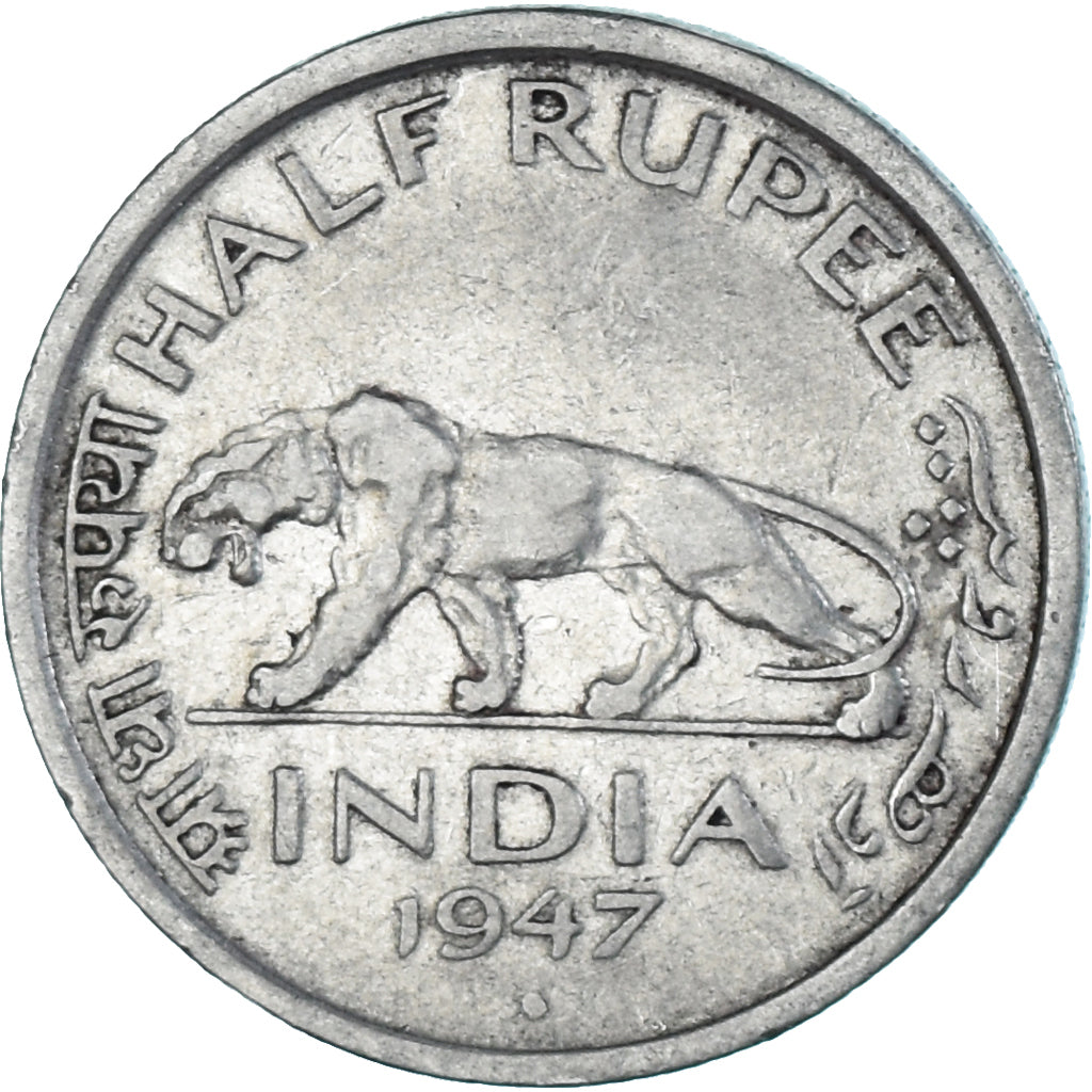 Münze, India, 1/2 Rupee, 1947