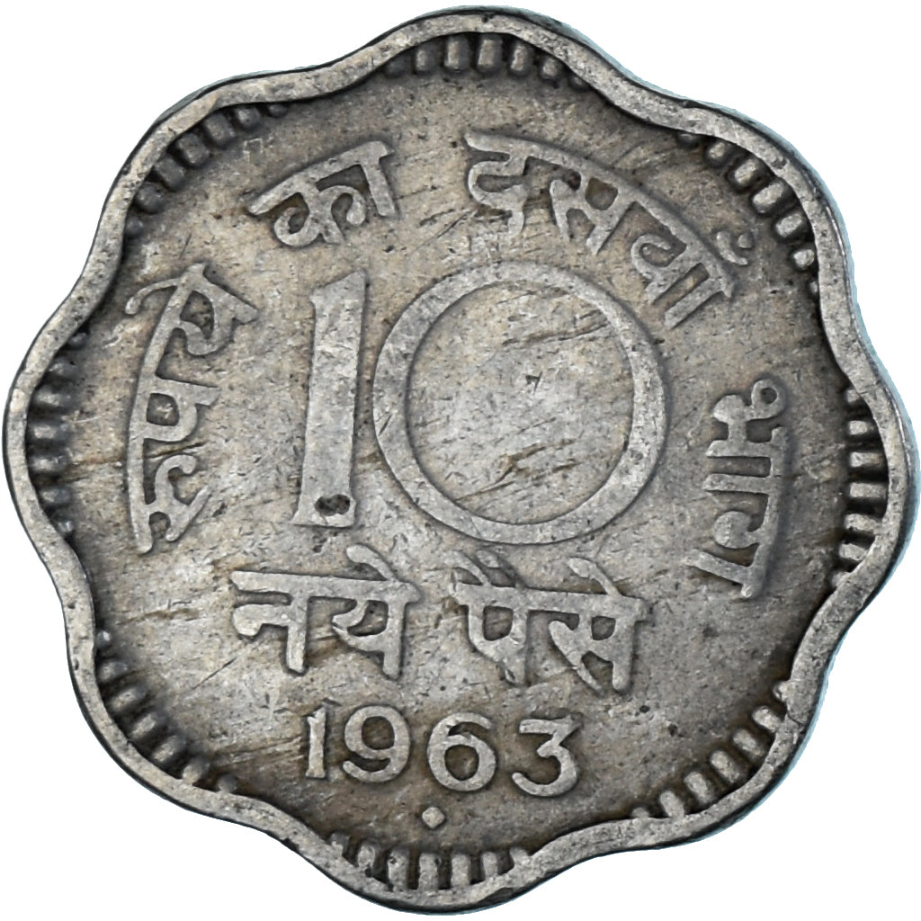 Münze, India, 10 Naye Paise, 1963