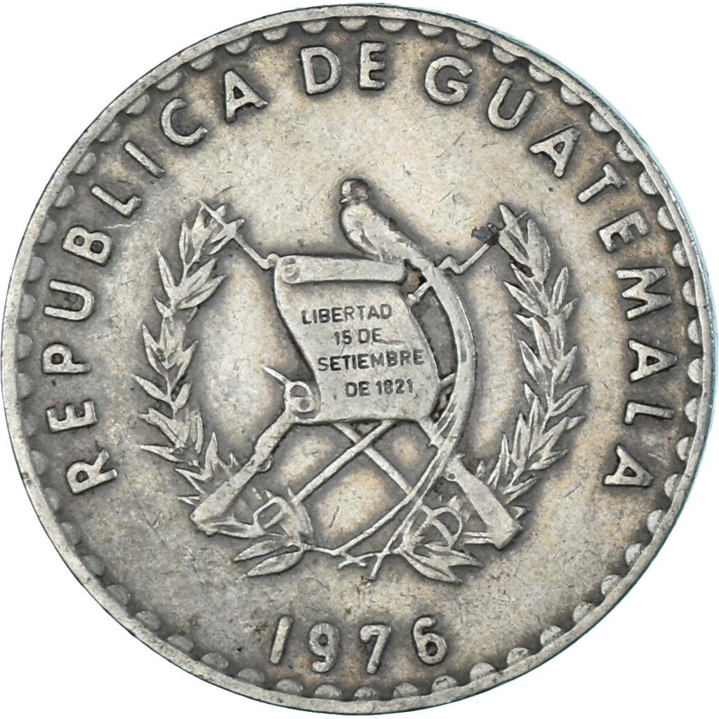 Moneda, Guatemala, 25 Centavos, 1976