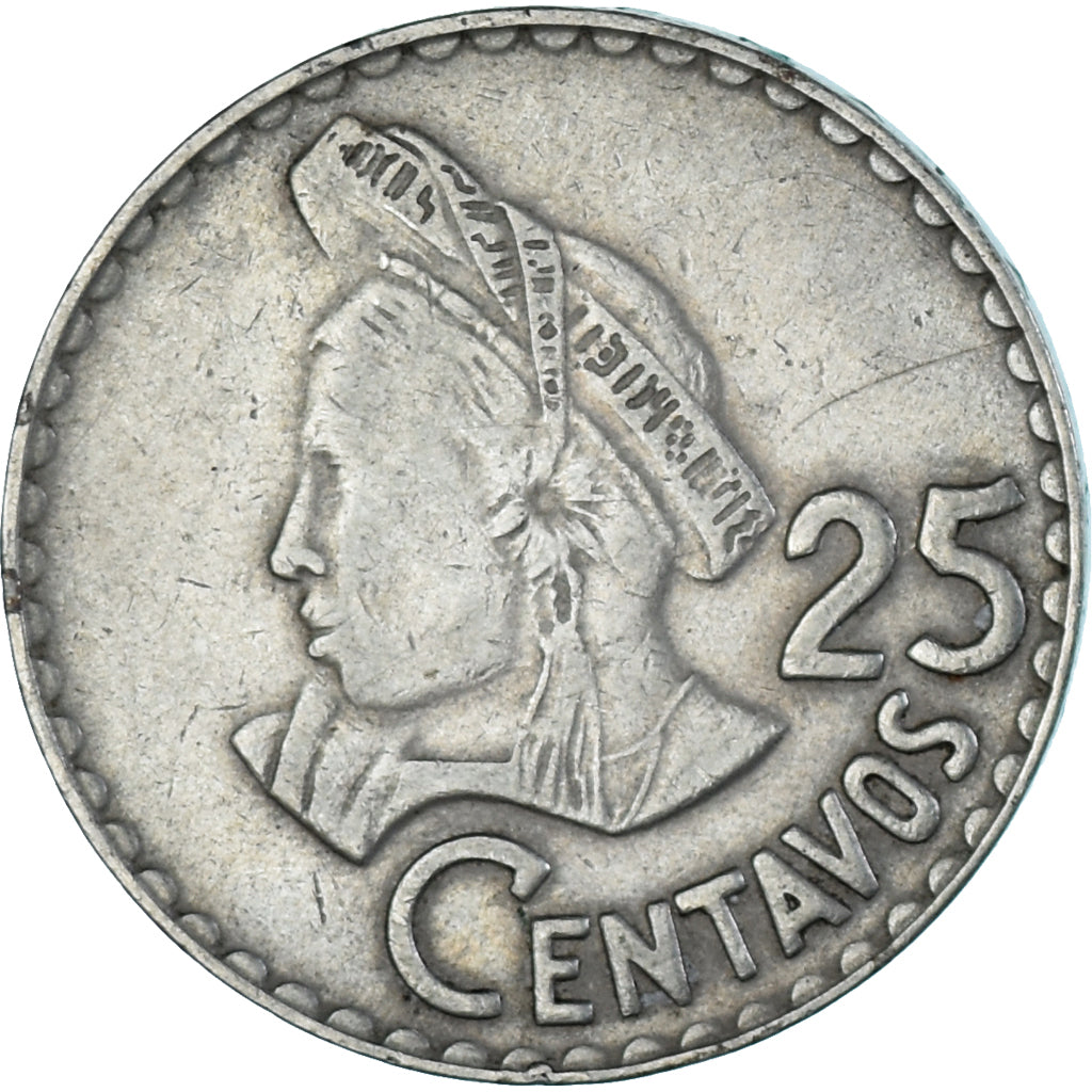 Moneda, Guatemala, 25 Centavos, 1976