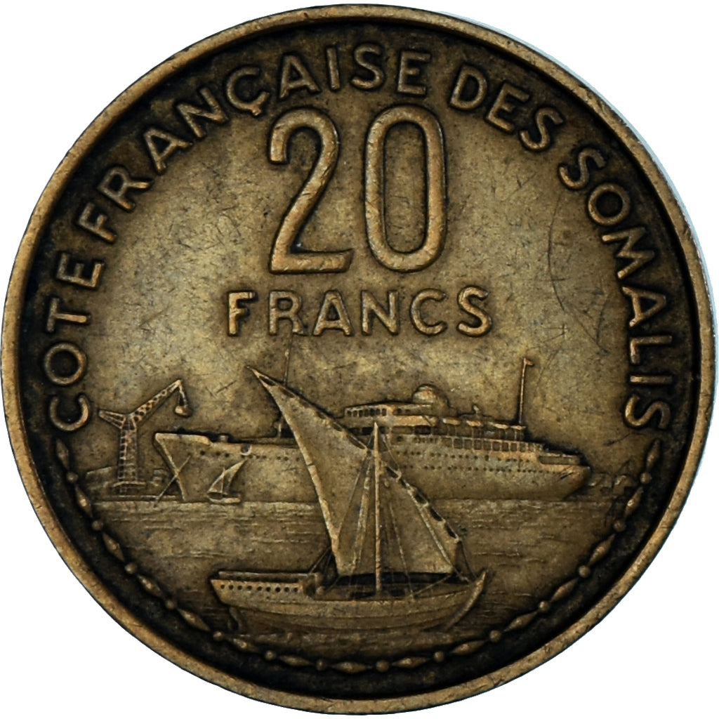 Coin, Somalia, 20 Francs, 1952