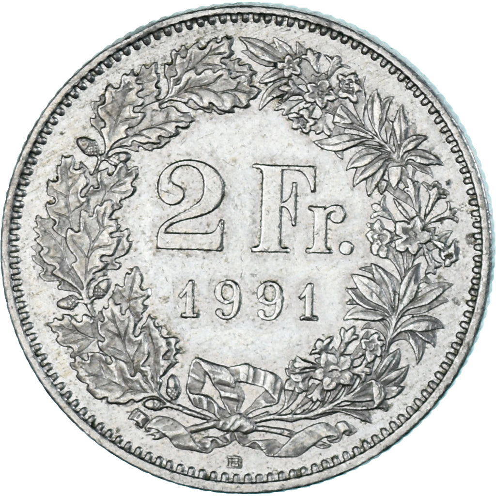 Coin, Switzerland, 2 Francs, 1991