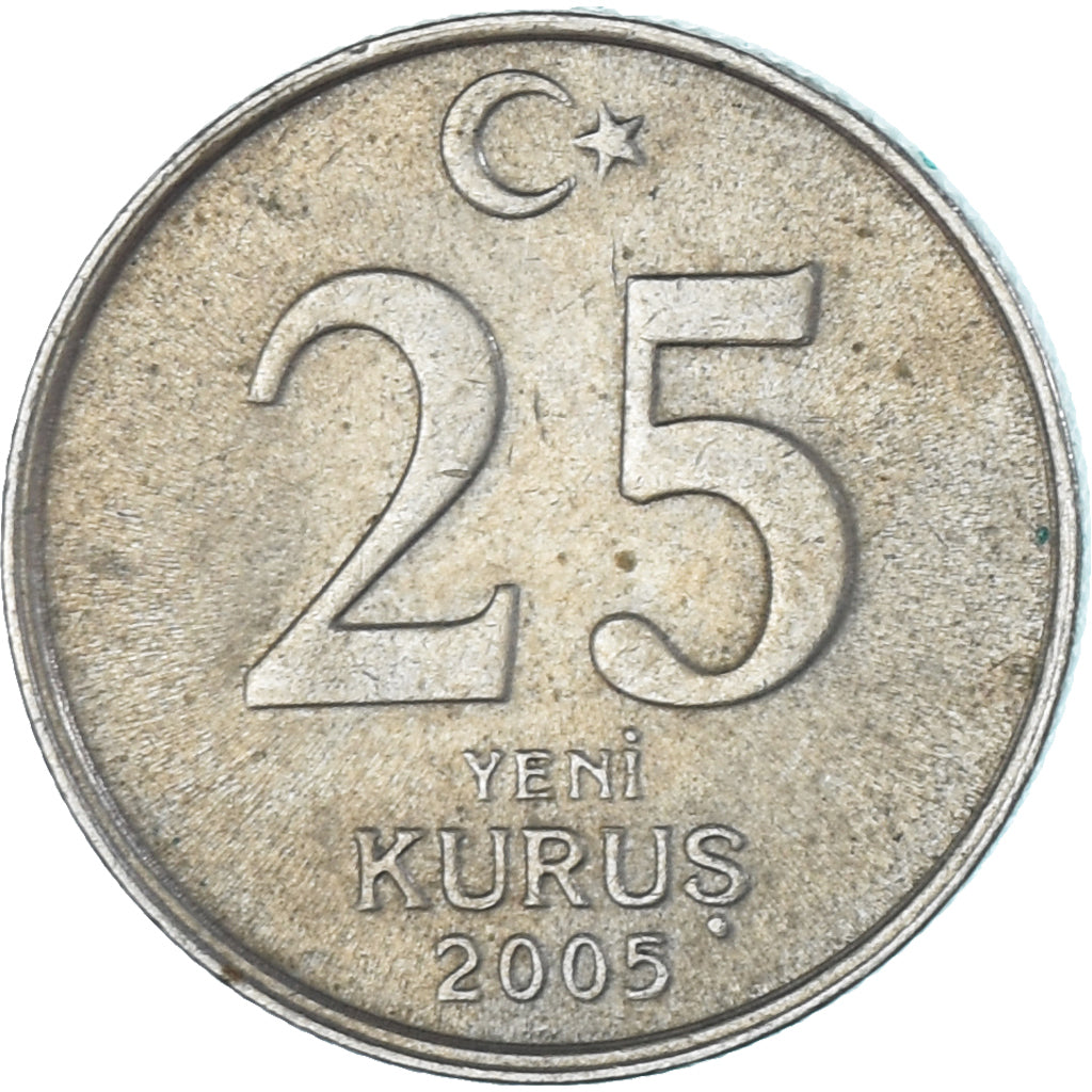 Monnaie, Turquie, 25 New Kurus, 2005