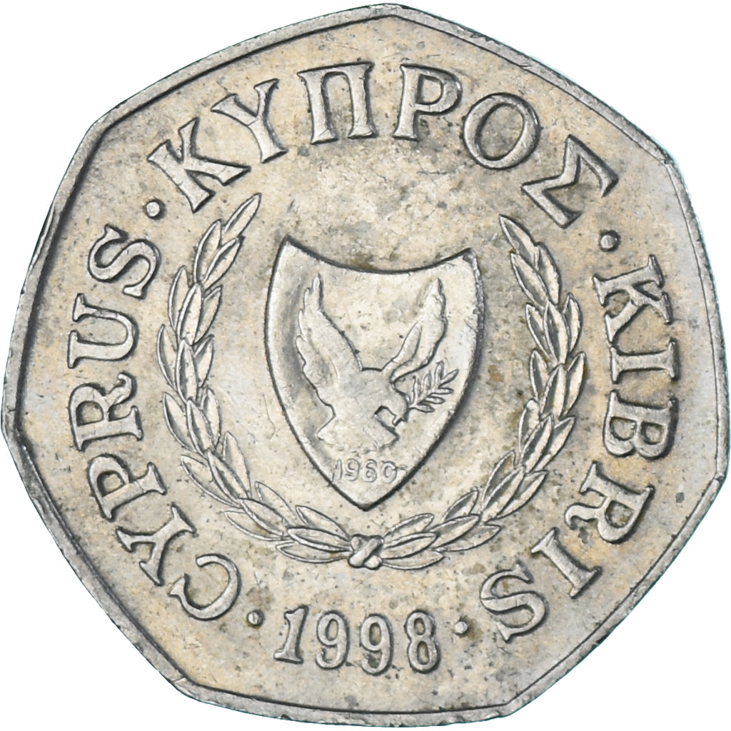 Coin, Cyprus, 50 Cents, 1998