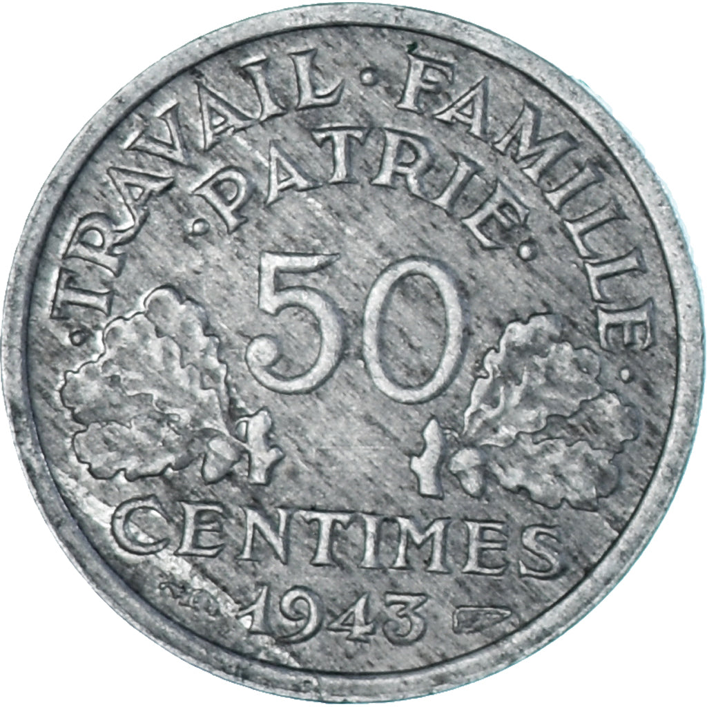 Coin, France, 50 Centimes, 1943