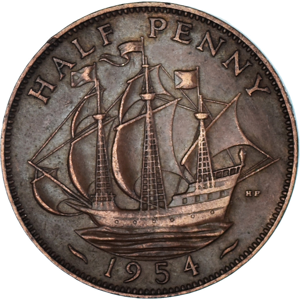 Coin, Great Britain, 1/2 Penny, 1954