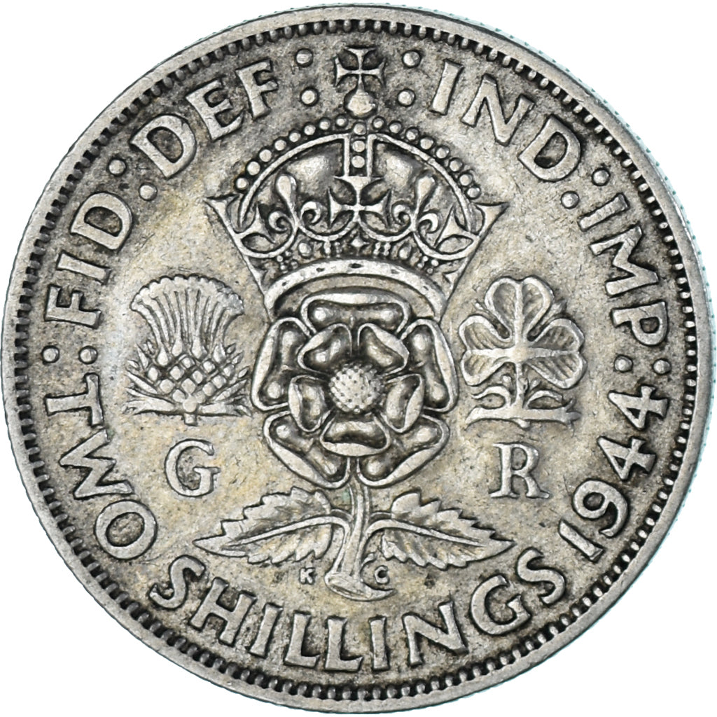 Moneta, Wielka Brytania, Florin, Two Shillings, 1944