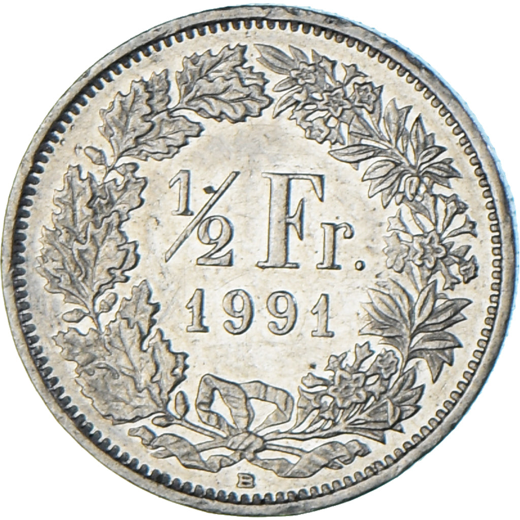 Moneta, Szwajcaria, 1/2 Franc, 1991