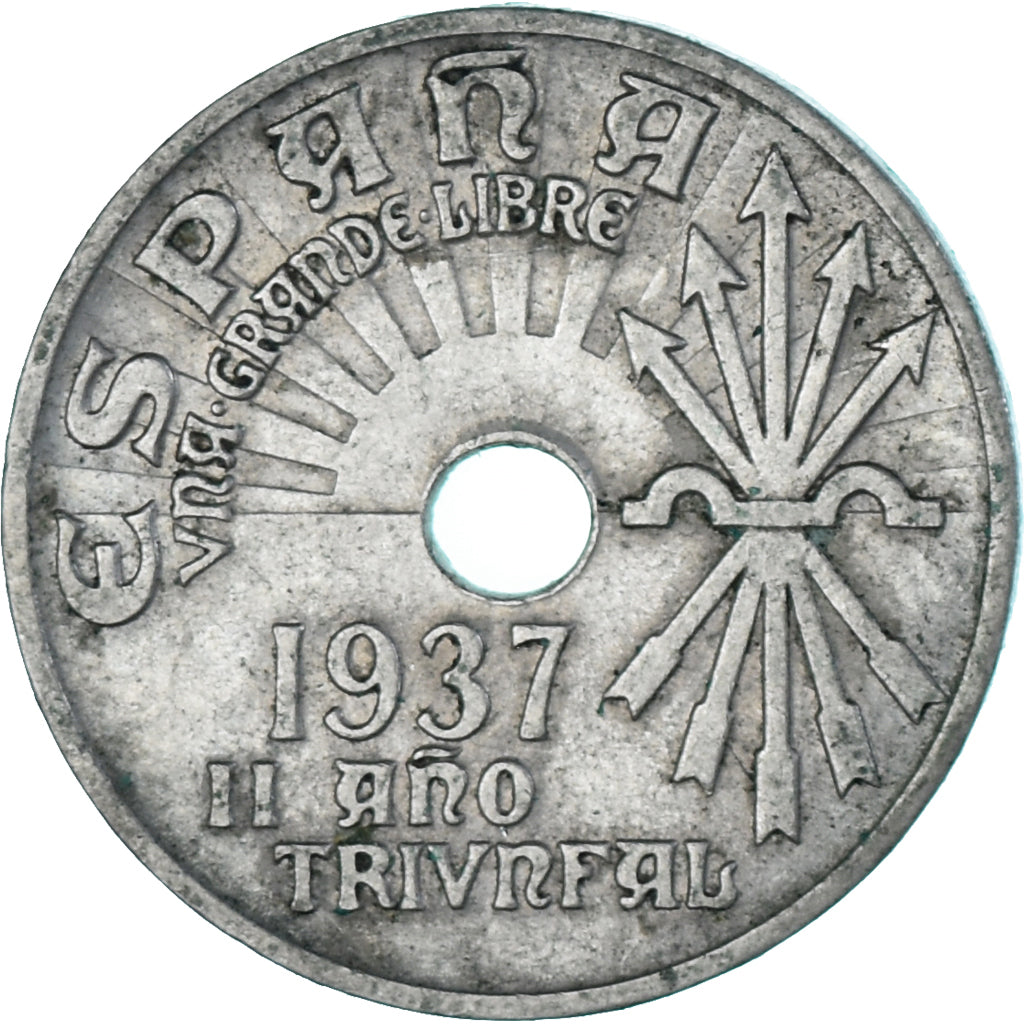 Munten, Spanje, 25 Centimos, 1937
