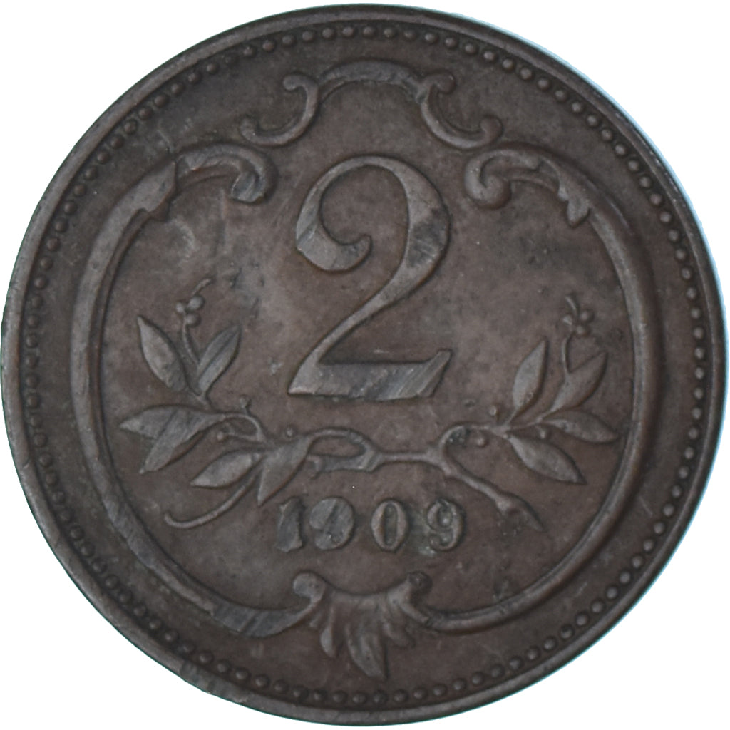Monnaie, Autriche, 2 Heller, 1909