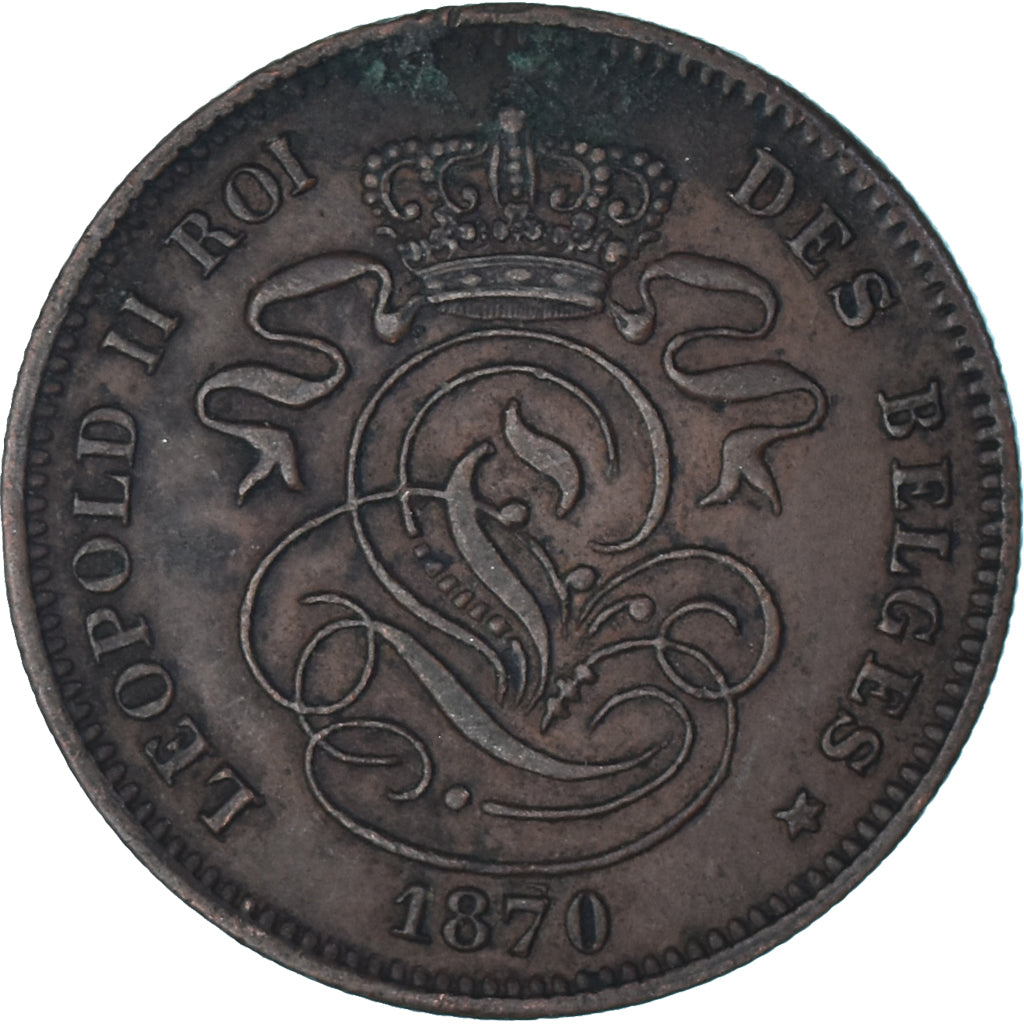 Moeda, Bélgica, 2 Centimes, 1870