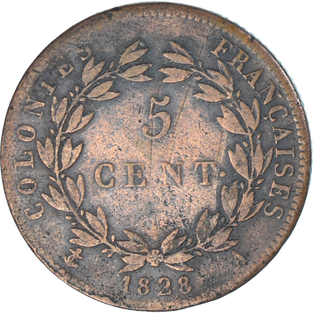 COLONIAS FRANCESAS, 5 Centimes, 1828