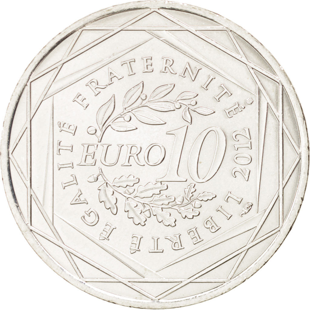 FRANCE, 10 Euro, 2012, Paris, KM #1864, MS(60-62), Silver, 29, 10.00