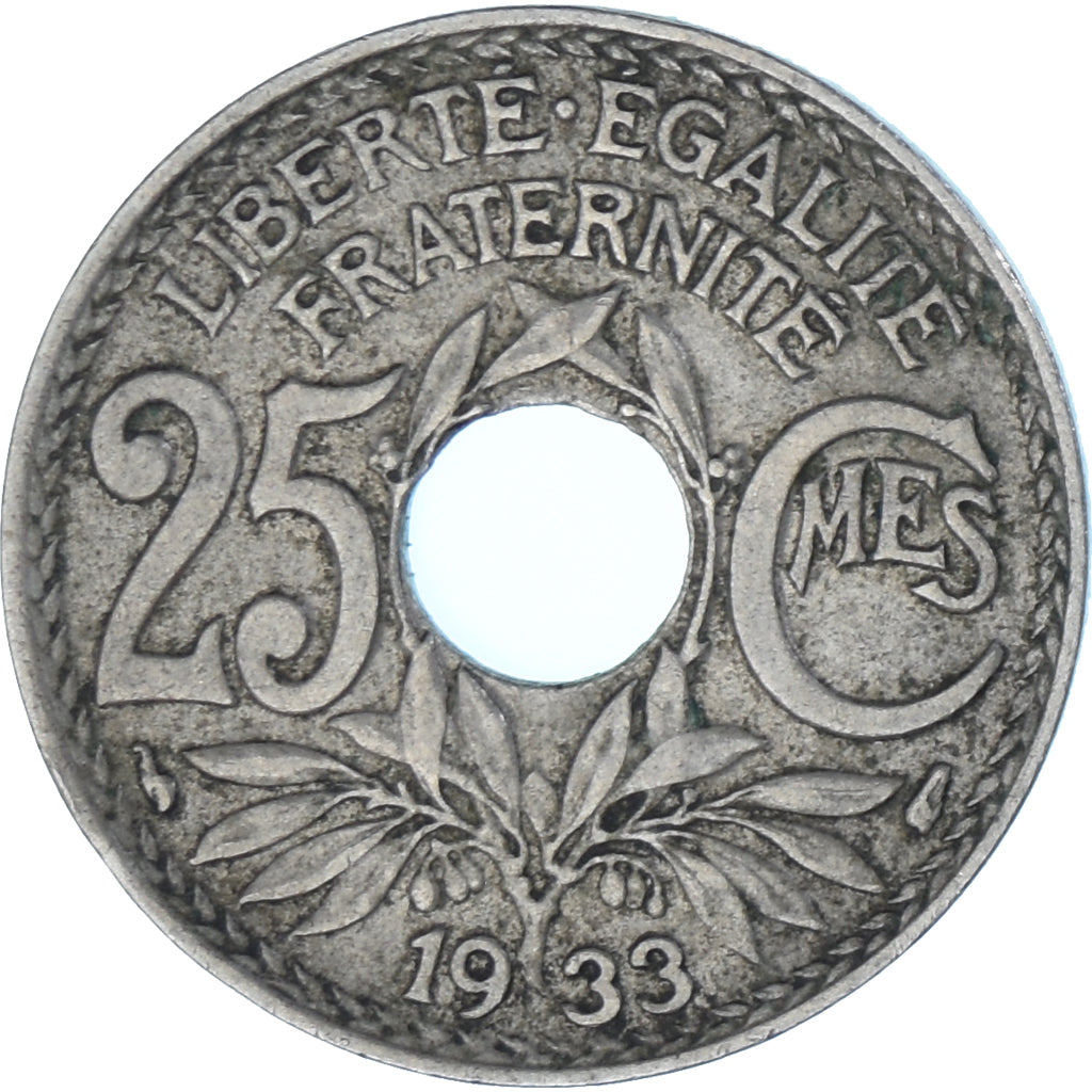 Munten, Frankrijk, 25 Centimes, 1933