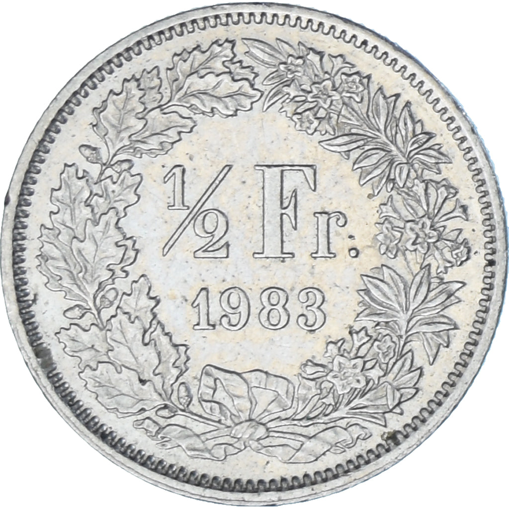 Moneda, Suiza, 1/2 Franc, 1983