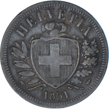 Münze, Schweiz, 2 Rappen, 1851