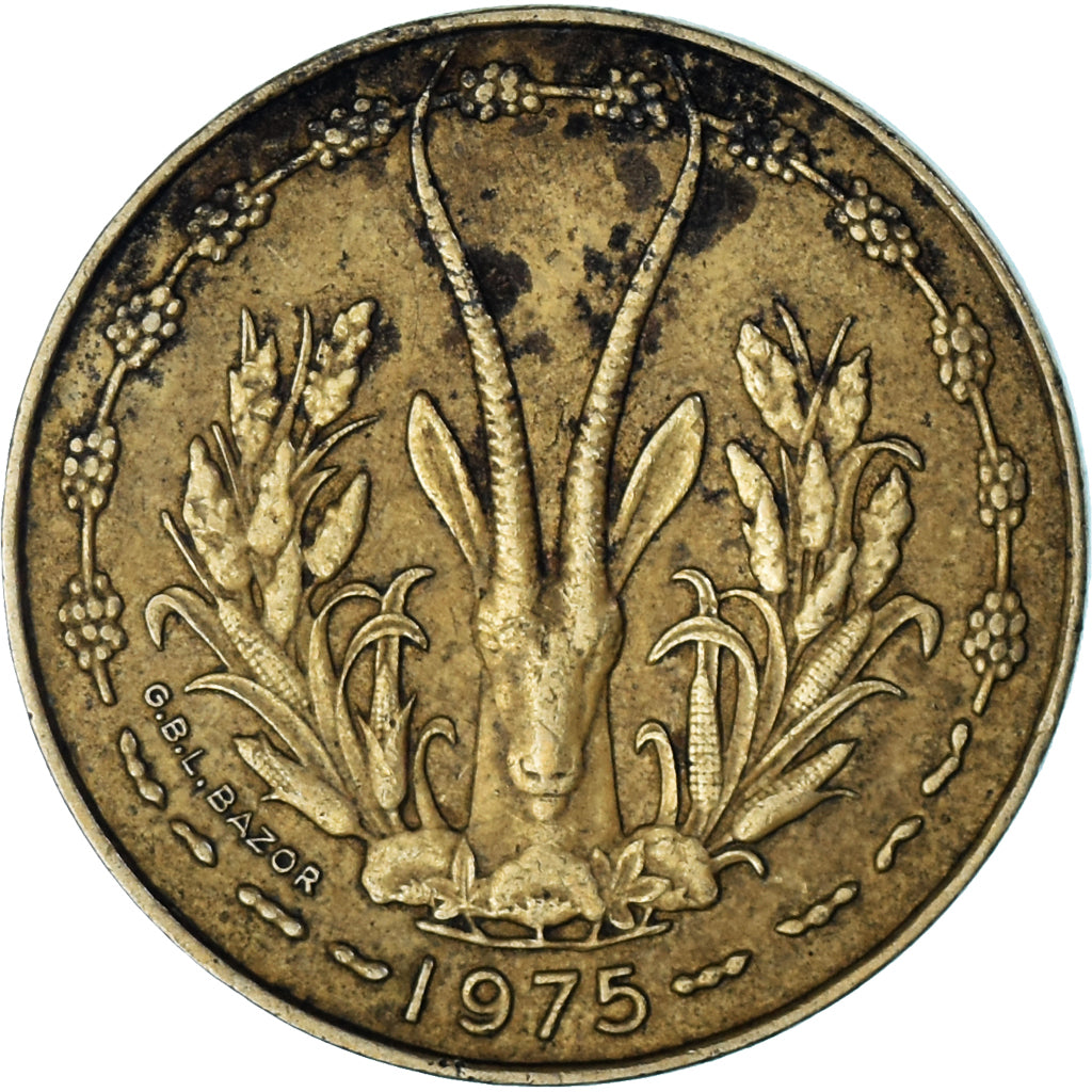 Moneda, Estados del África Occidental, 10 Francs, 1975