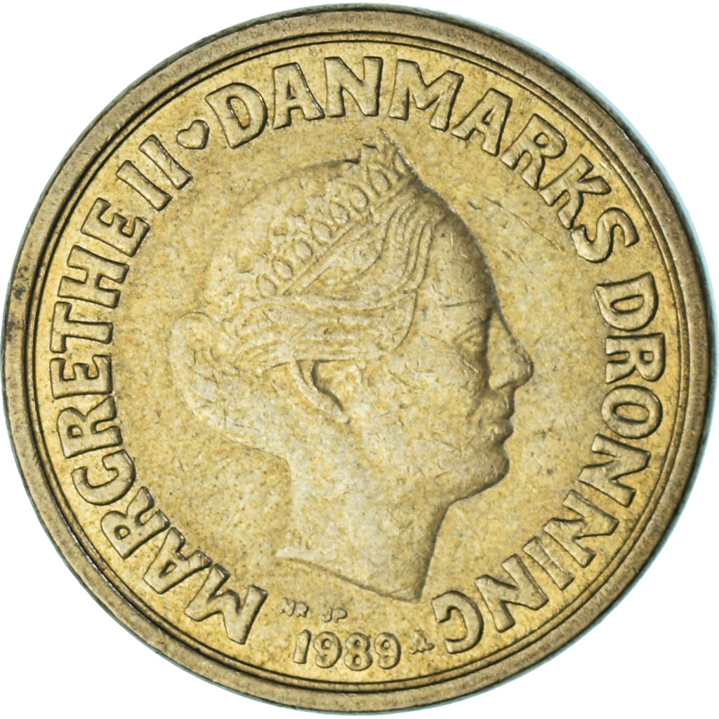 Moeda, Dinamarca, 10 Kroner, 1989