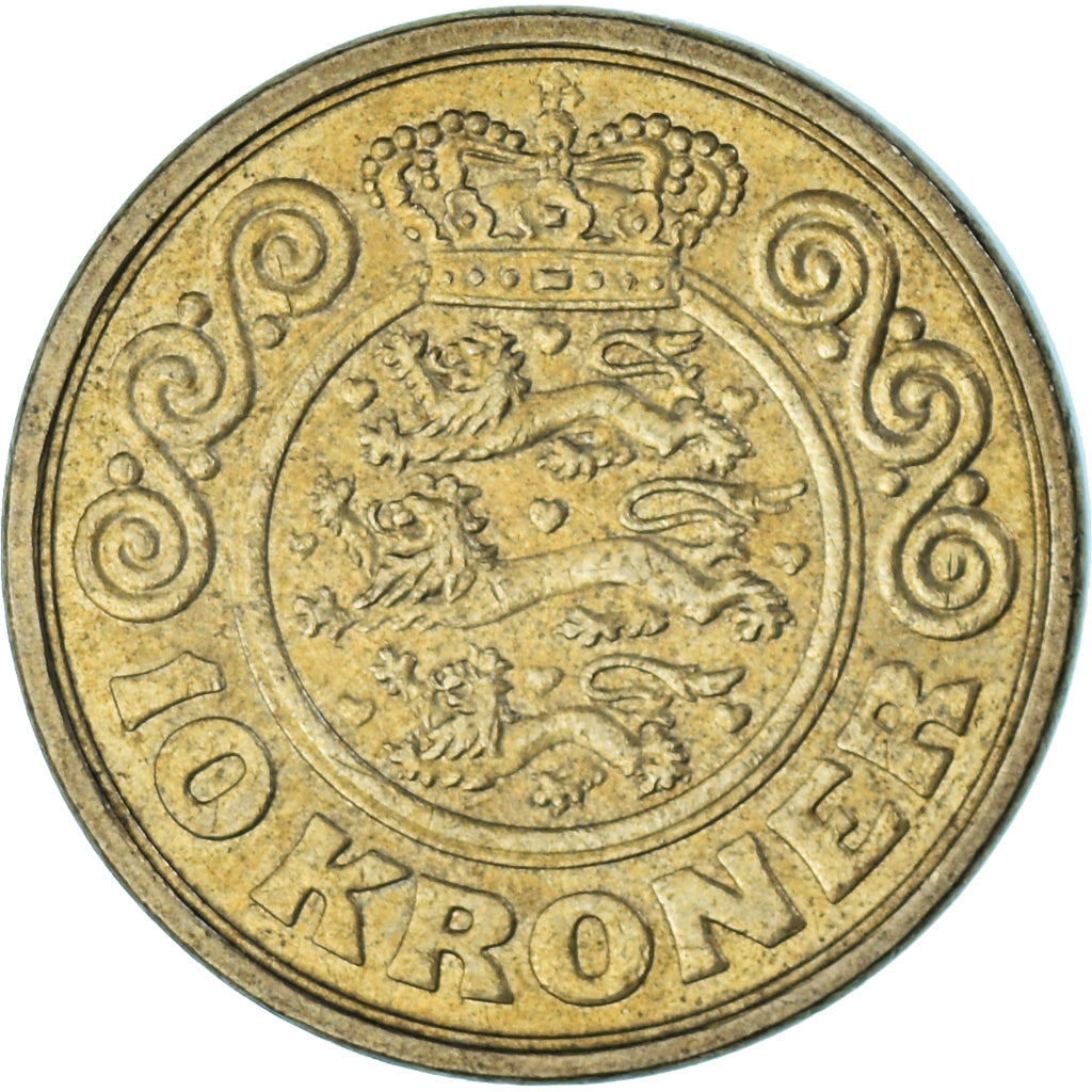 Moeda, Dinamarca, 10 Kroner, 1989