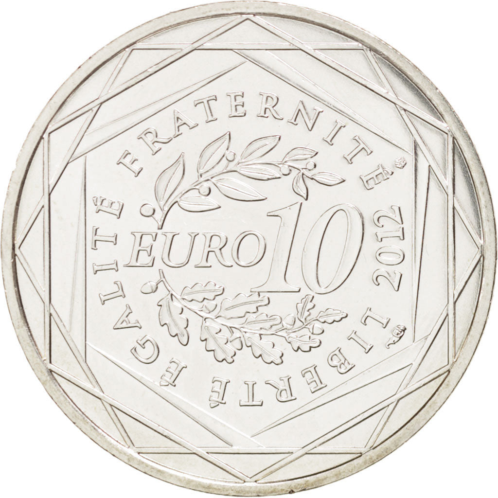 FRANCE, 10 Euro, 2012, Paris, KM #1873, MS(60-62), Silver, 29, 10.00