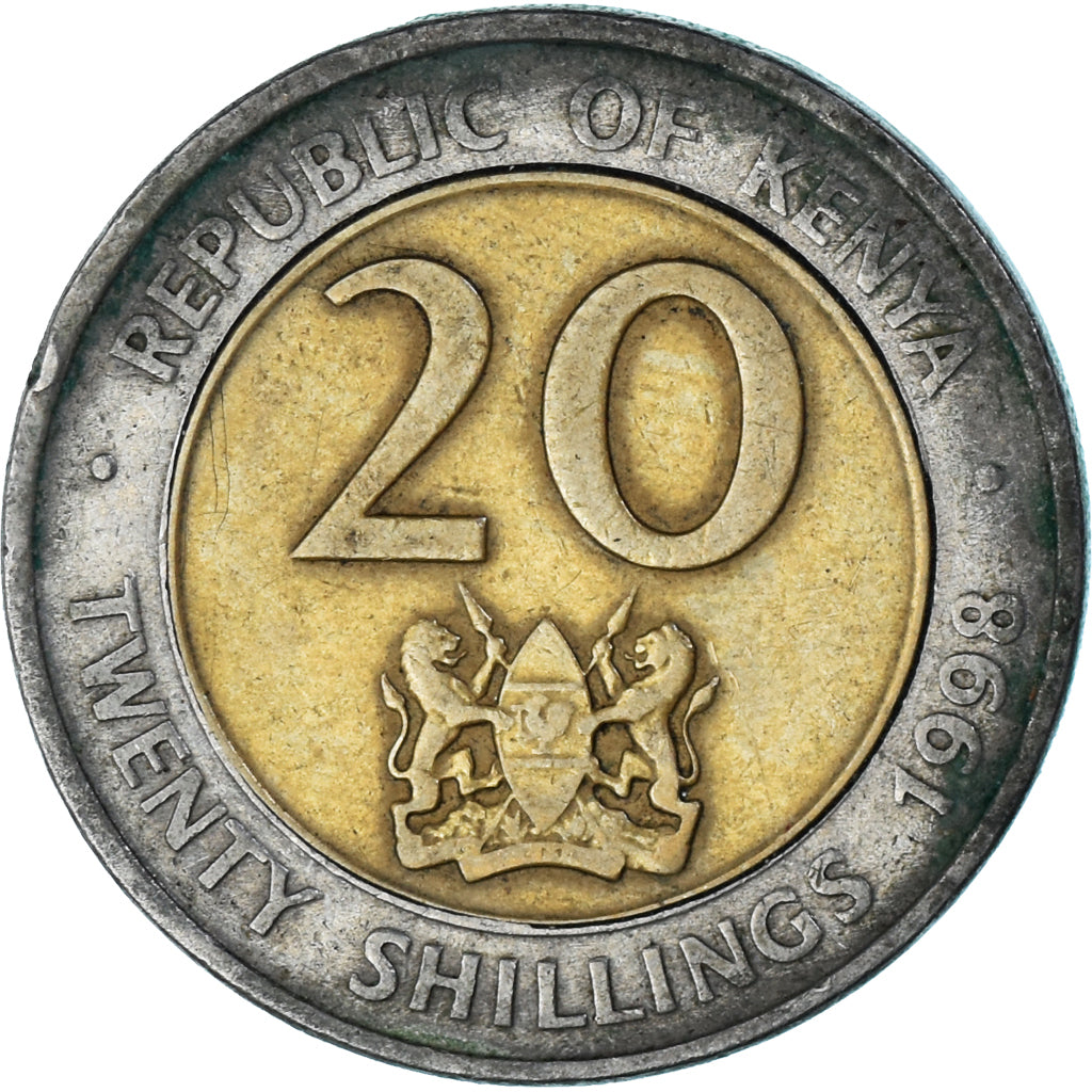 Moneda, Kenia, 20 Shillings, 1998