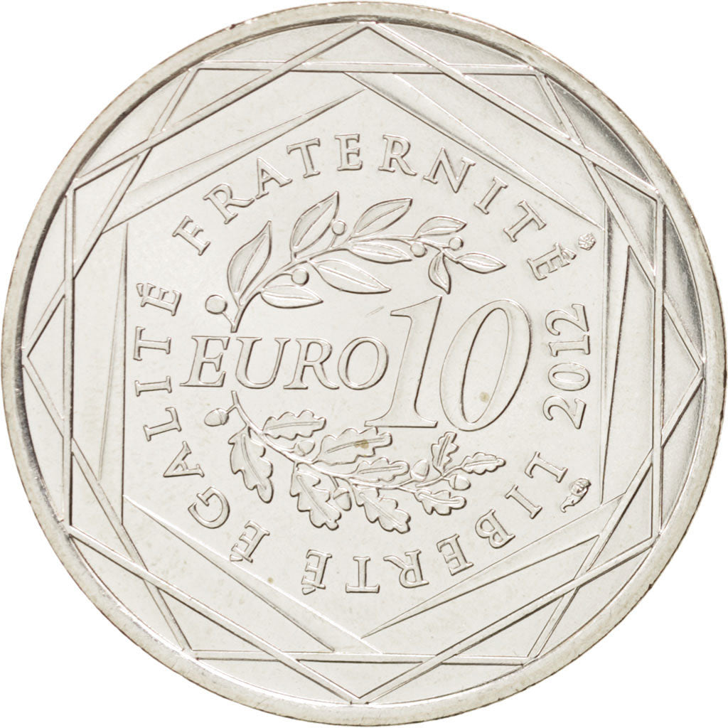 FRANCE, 10 Euro, 2012, Paris, KM #1879, MS(60-62), Silver, 29, 10.00