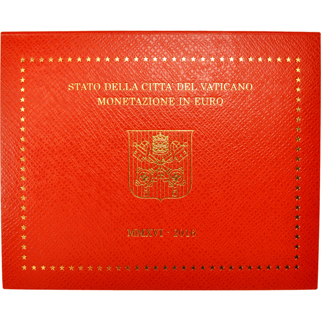 Vatican, Set of 1 Cent to 2 Euro, 2016, MS(65-70)