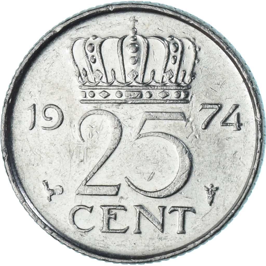 Moeda, Países Baixos, 25 Cents, 1974