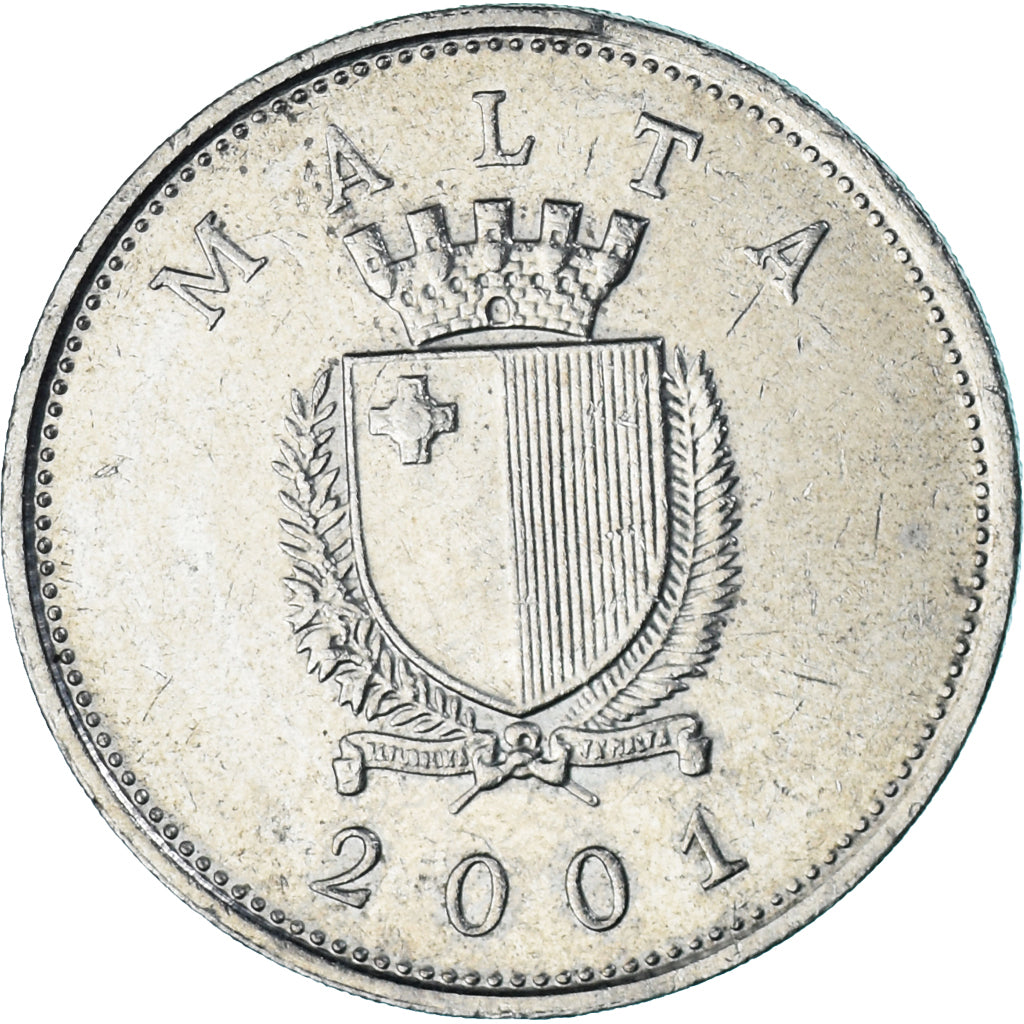 Coin, Malta, 25 Cents, 2001