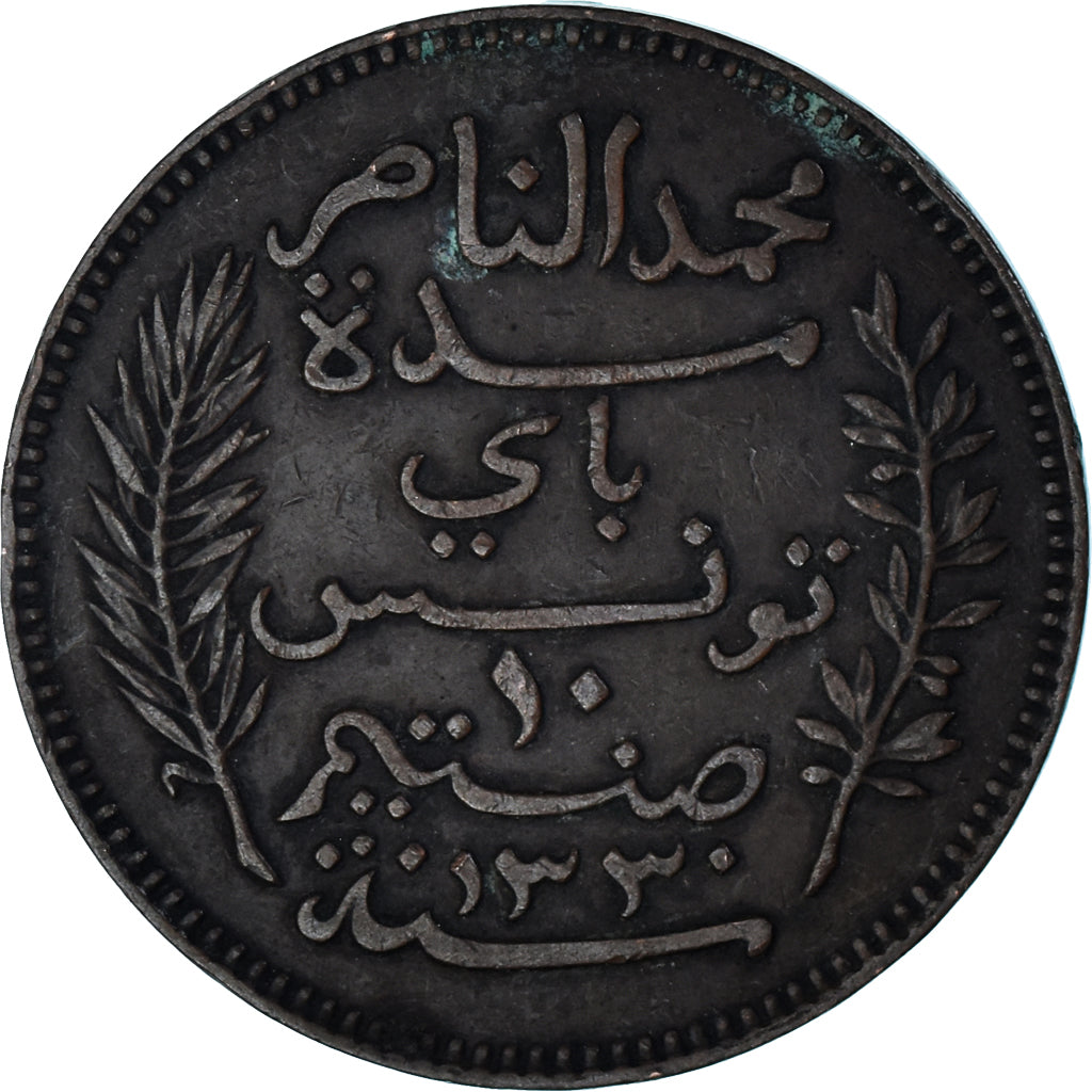 Moneta, Tunisia, 10 Centimes, 1912